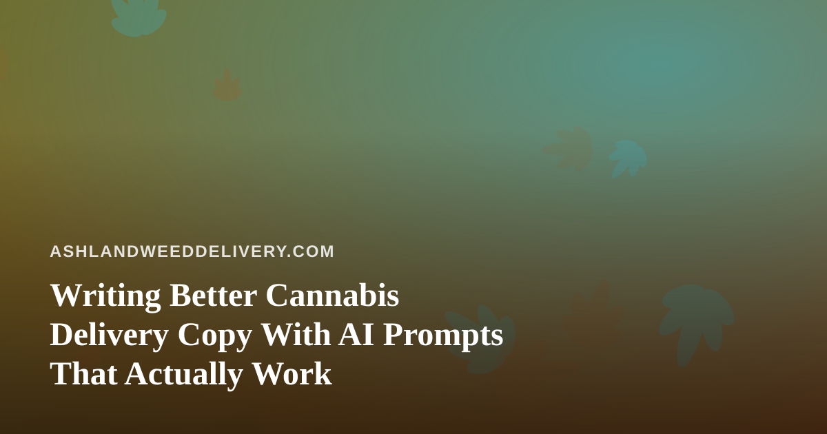 Writing Better Cannabis Delivery Copy With AI Prompts That Actually Work